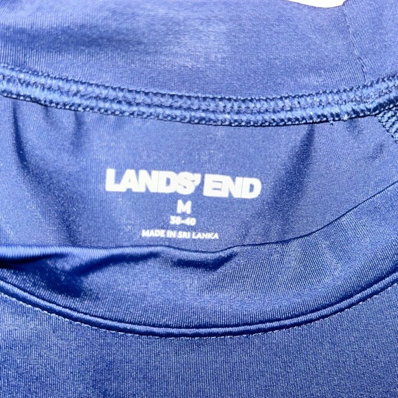 Men Lands end navy rash guard swim shirt top size Medium M - Picture 2 of 2